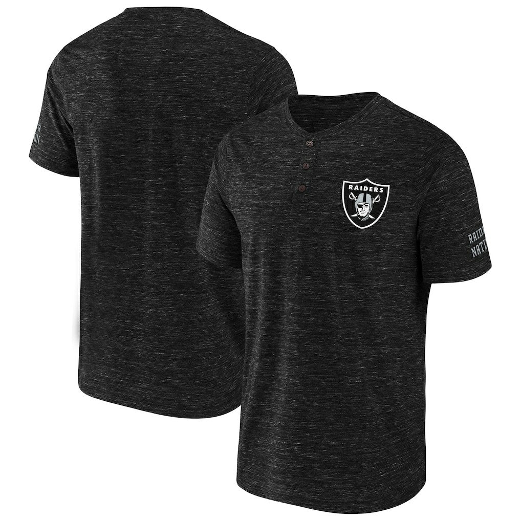 NFL x Darius Rucker Collection Slub Henley T-Shirt - Las Vegas Raiders