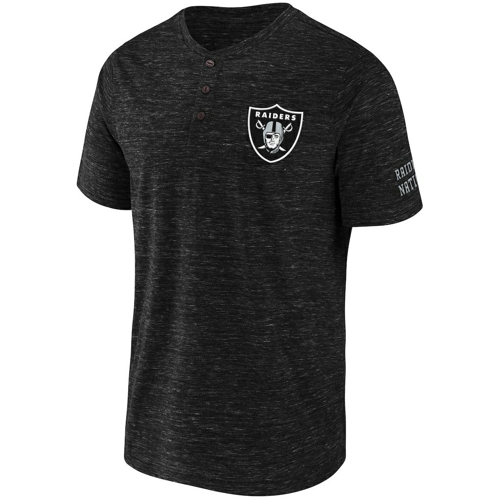 NFL x Darius Rucker Collection Slub Henley T-Shirt - Las Vegas Raiders