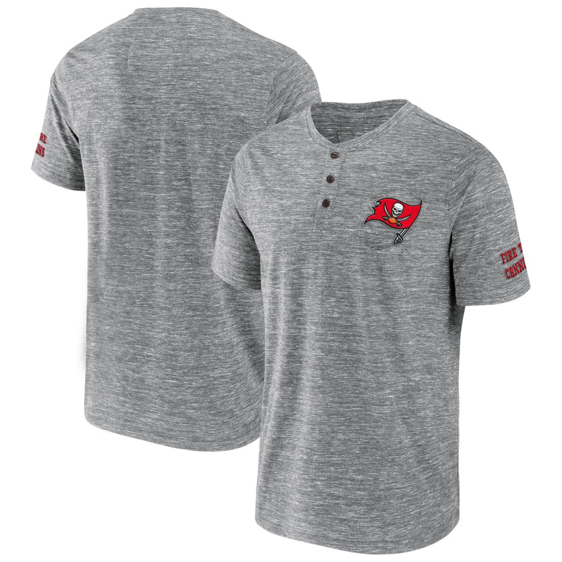 NFL x Darius Rucker Collection Slub Henley T-Shirt - Tampa Bay Buccaneers