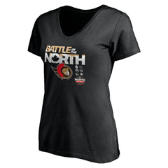 NHL Black Ottawa Senators Women's Battle of the North V-Neck T-Shirt