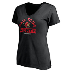 NHL Black Ottawa Senators Women's Hail to the North V-Neck T-Shirt