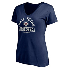 NHL Navy Winnipeg Jets Women's Hail to the North V-Neck T-Shirt