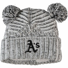 MLB Athletics New Era Women's Dual Cuffed Knit Hat with Poms