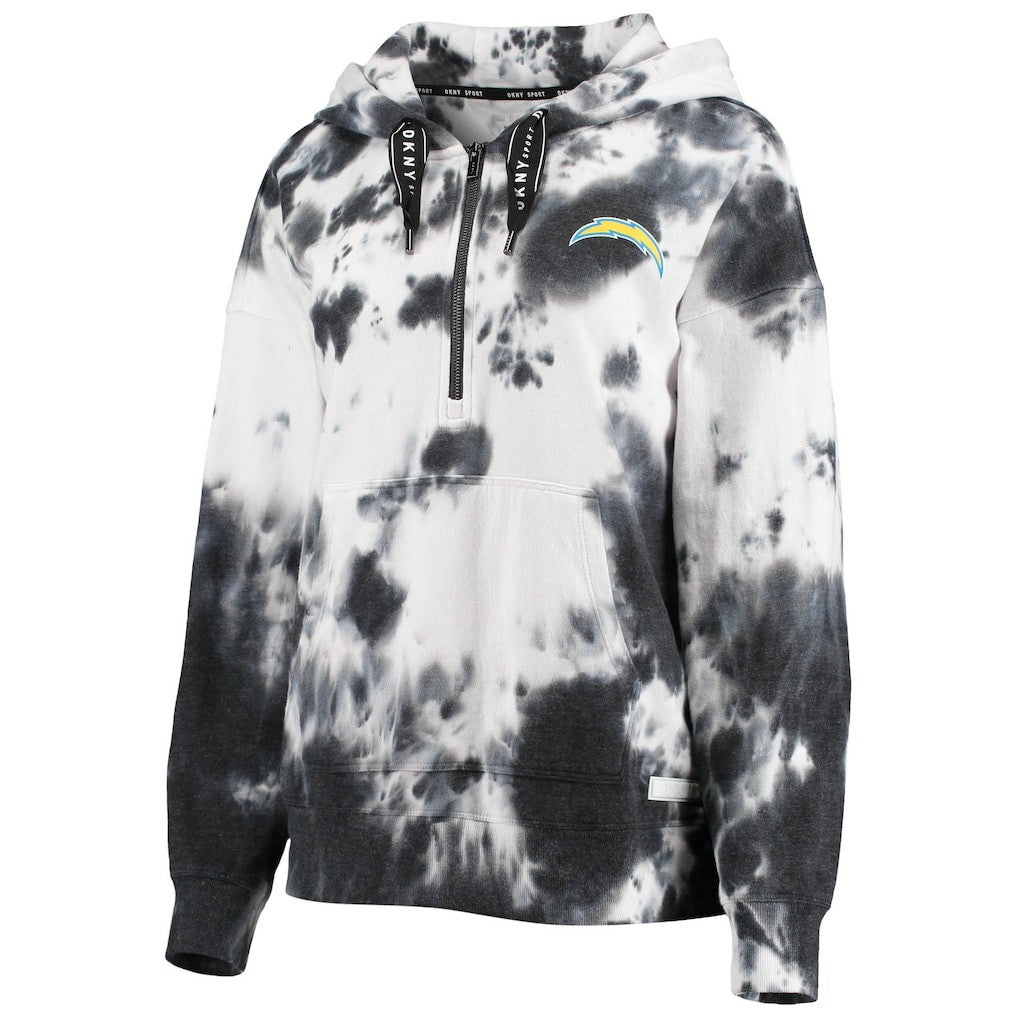 DKNY Sport Women's Dakota Oversized Tie-Dye Half-Zip Hoodie - Los Angeles Chargers