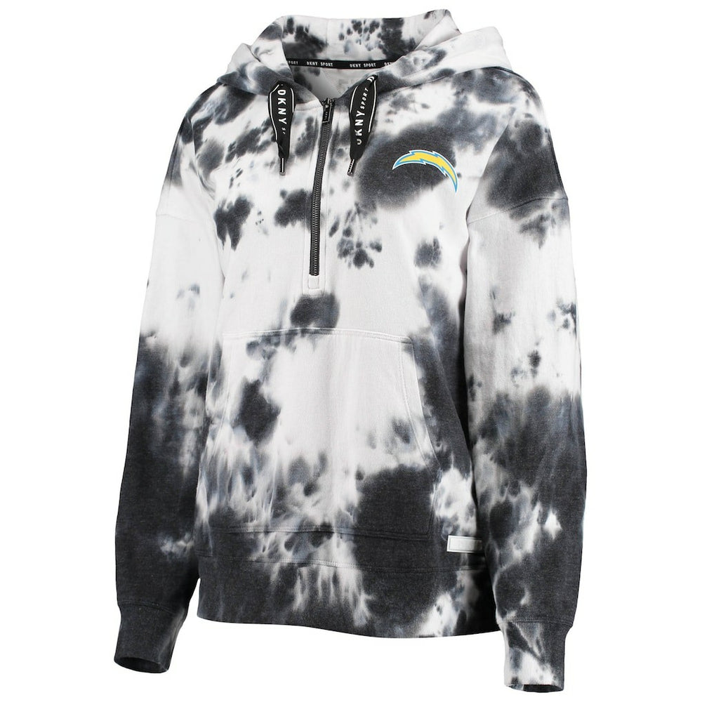DKNY Sport Women's Dakota Oversized Tie-Dye Half-Zip Hoodie - Los Angeles Chargers