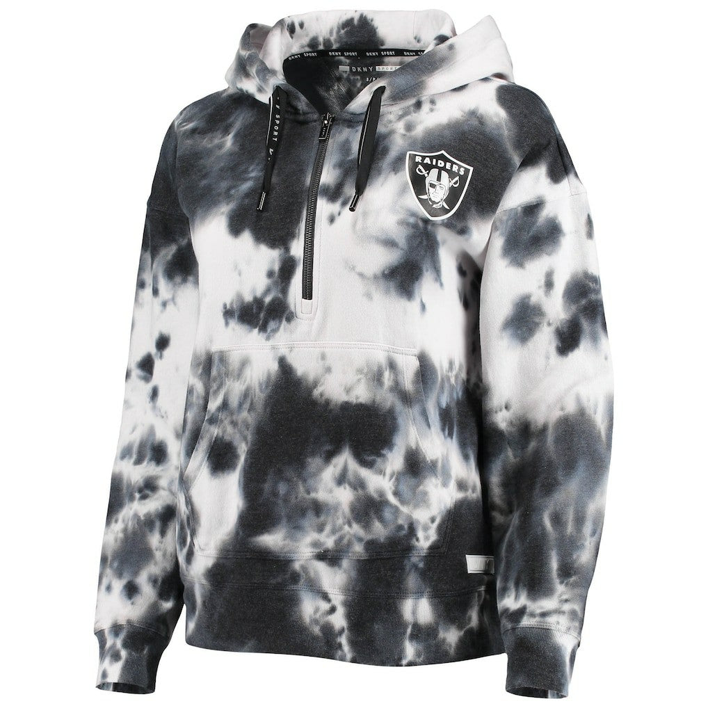 DKNY Sport Women's Dakota Oversized Tie-Dye Half-Zip Hoodie - Las Vegas Raiders