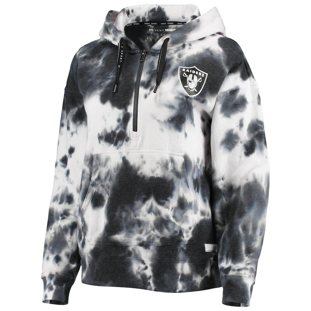 DKNY Sport Women's Dakota Oversized Tie-Dye Half-Zip Hoodie - Las Vegas Raiders