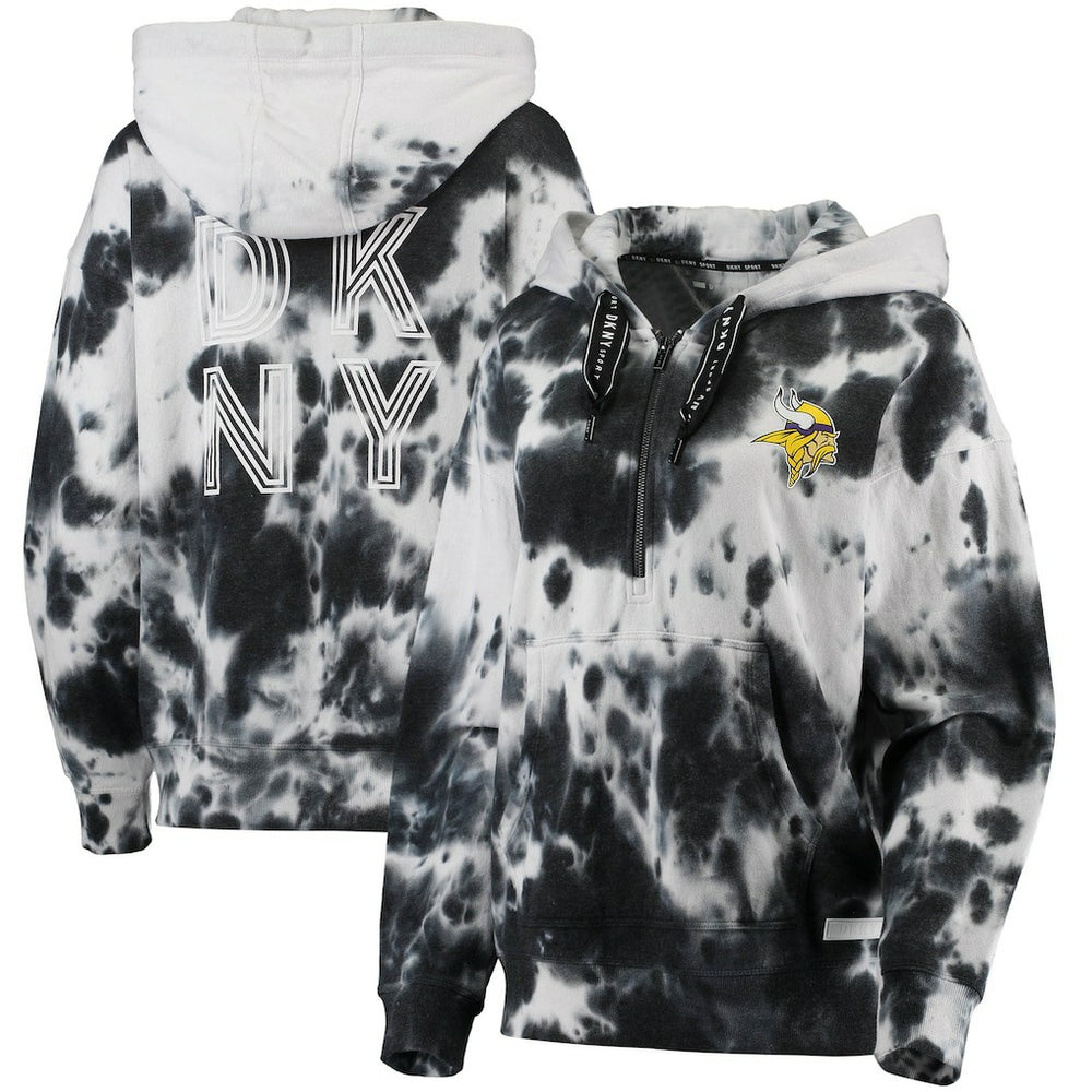 DKNY Sport Women's Dakota Oversized Tie-Dye Half-Zip Hoodie - Minnesota Vikings
