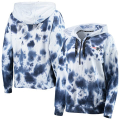 DKNY Sport Women's Dakota Oversized Tie-Dye Half-Zip Hoodie - New England Patriots
