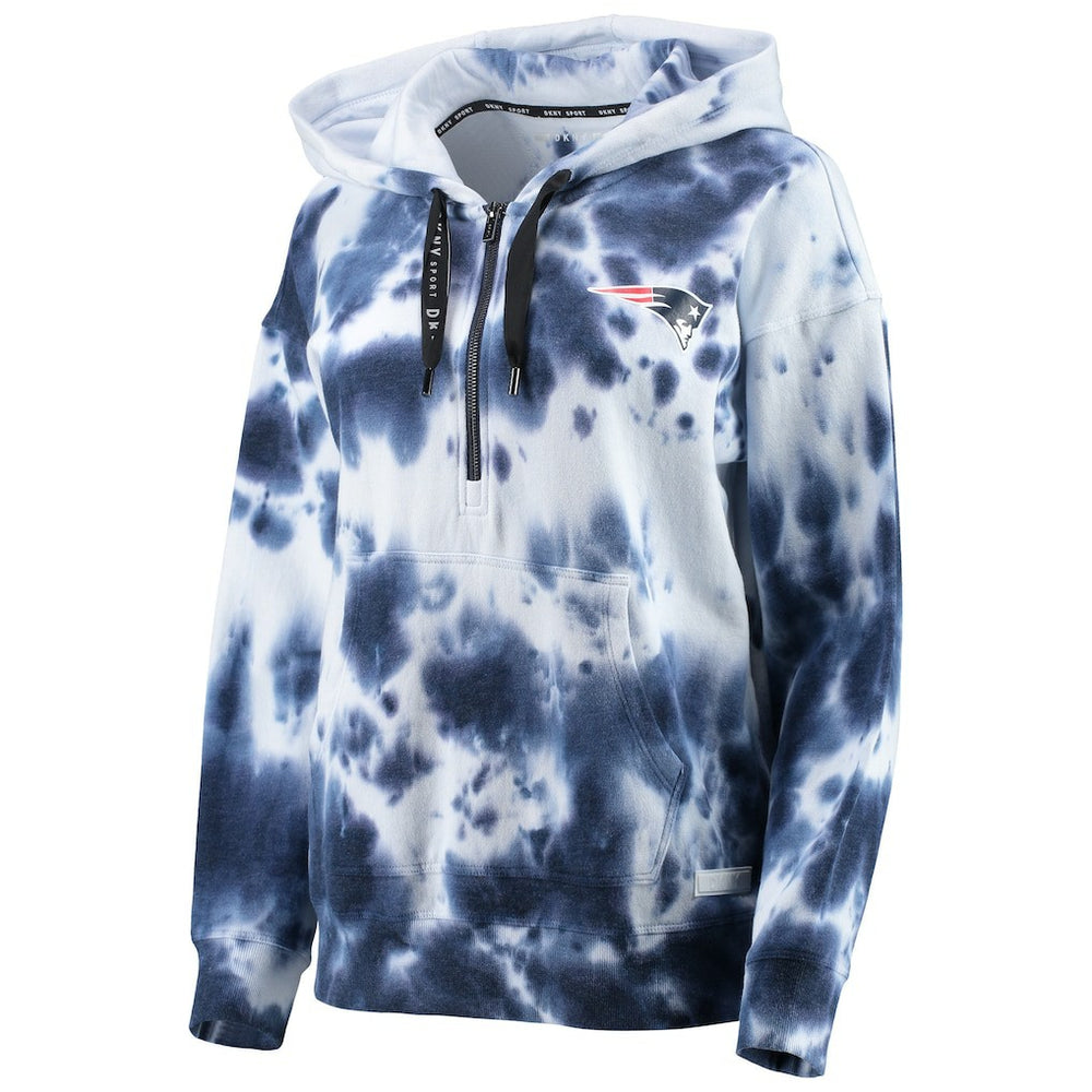 DKNY Sport Women's Dakota Oversized Tie-Dye Half-Zip Hoodie - New England Patriots