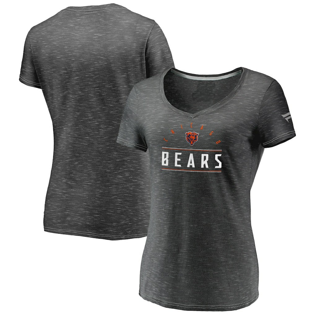 Women's League Leader Space Dye V-Neck T-Shirt - Chicago Bears