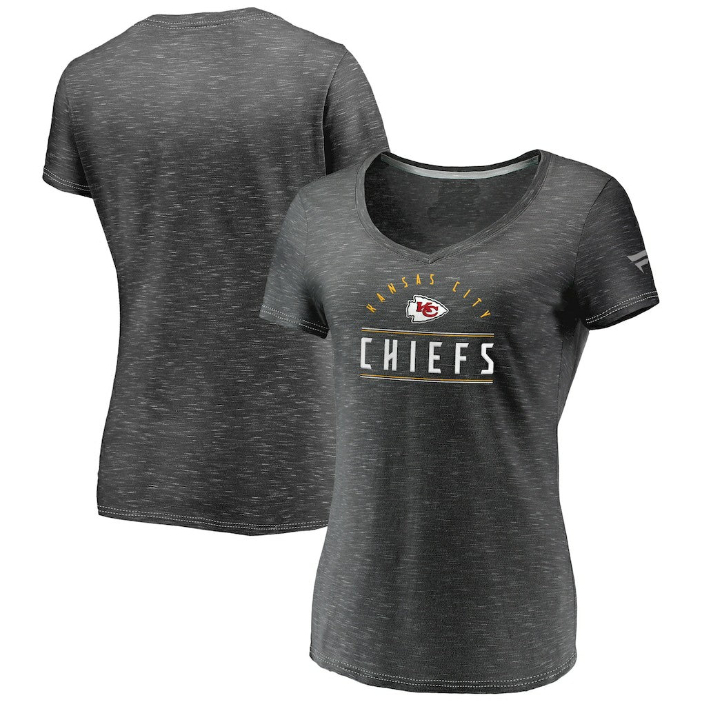 Women's League Leader Space Dye V-Neck T-Shirt - Kansas City Chiefs