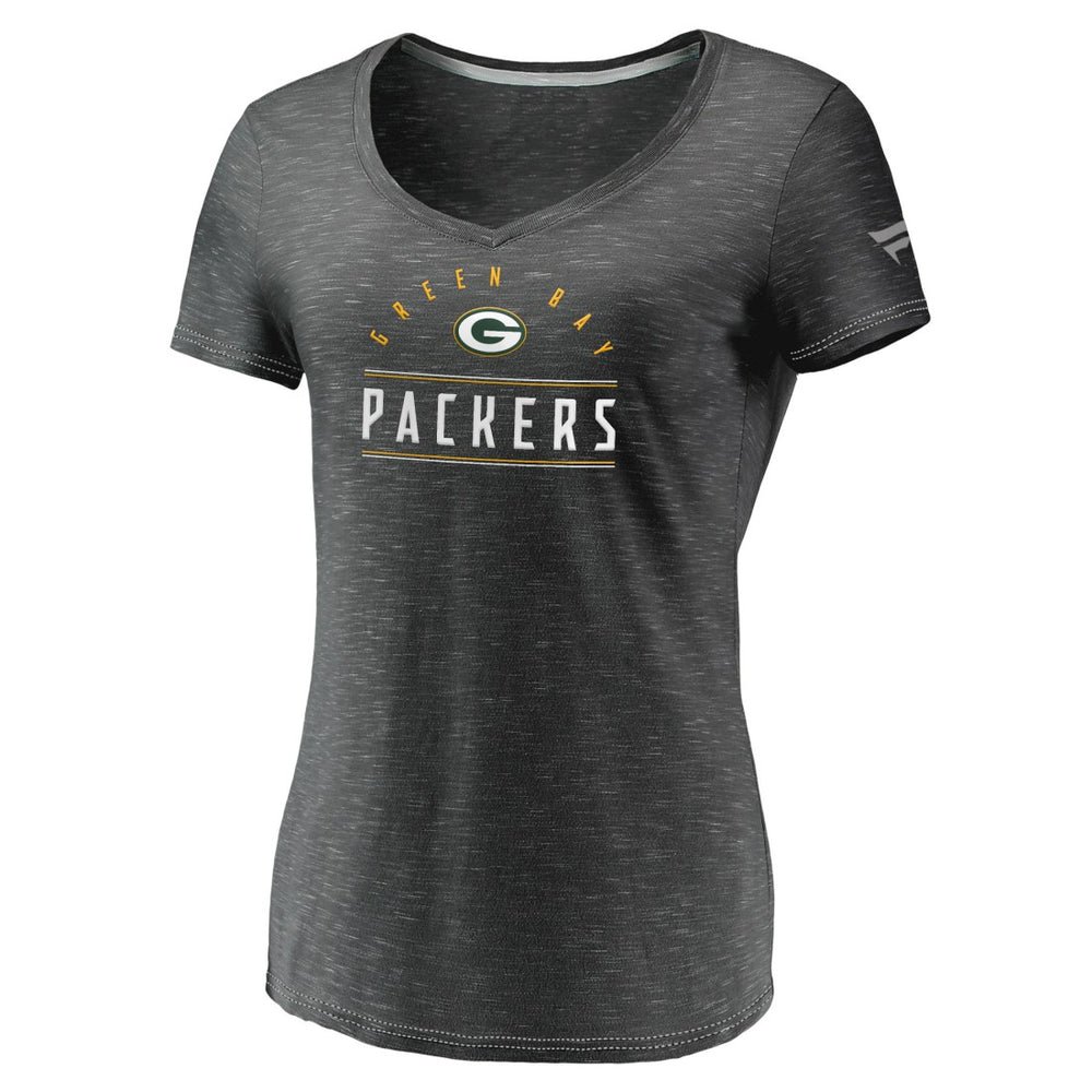Women's League Leader Space Dye V-Neck T-Shirt - Green Bay Packers
