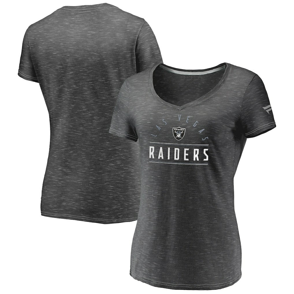 Women's League Leader Space Dye V-Neck T-Shirt - Las Vegas Raiders
