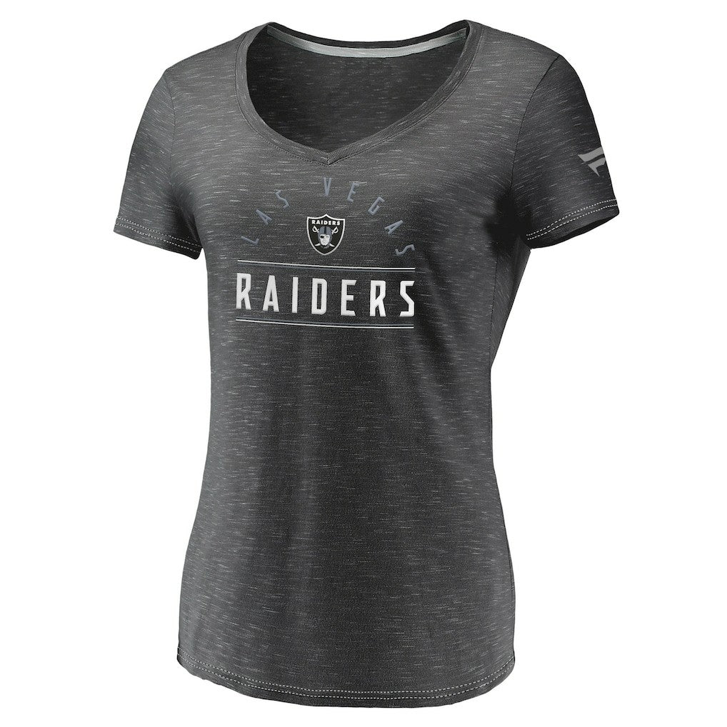 Women's League Leader Space Dye V-Neck T-Shirt - Las Vegas Raiders