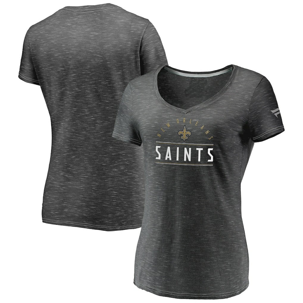 Women's League Leader Space Dye V-Neck T-Shirt - New Orleans Saints