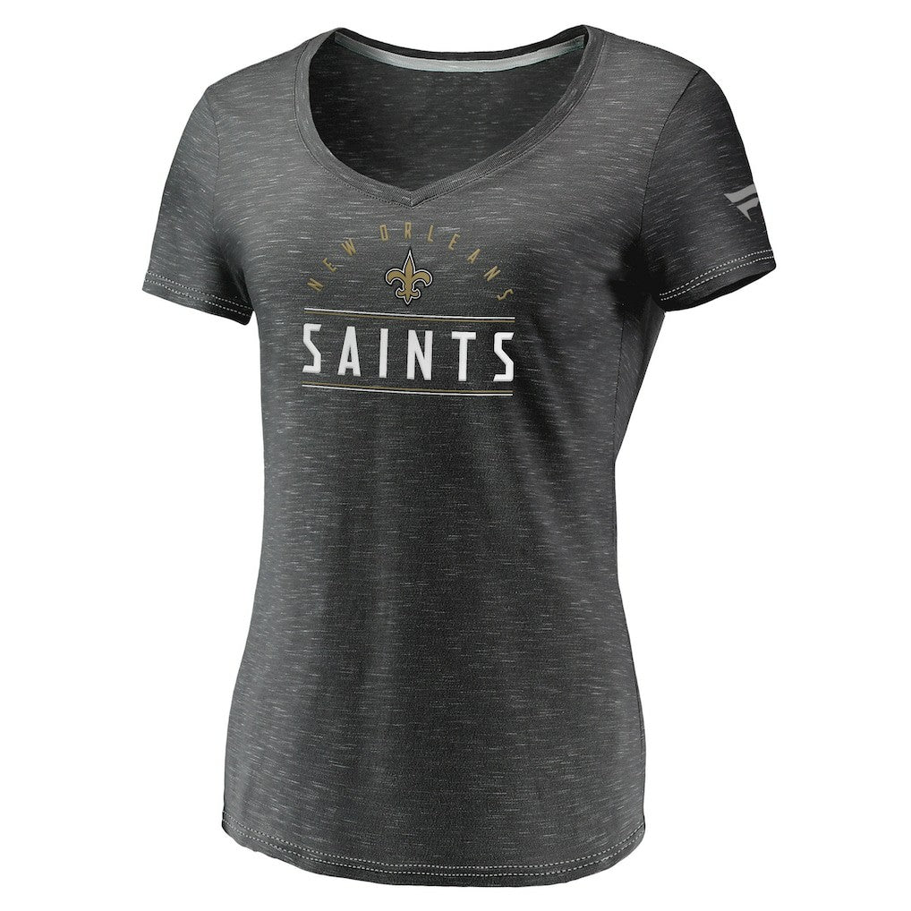 Women's League Leader Space Dye V-Neck T-Shirt - New Orleans Saints