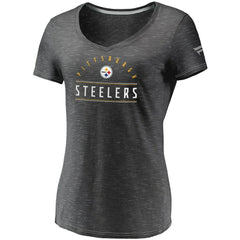 Women's League Leader Space Dye V-Neck T-Shirt - Pittsburgh Steelers