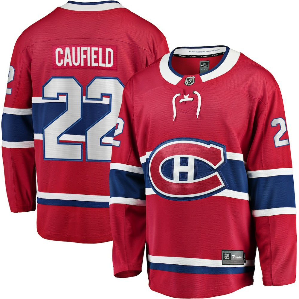 NHL Red Cole Caufield Montreal Canadiens Fanatics Home Breakaway Replica Jersey