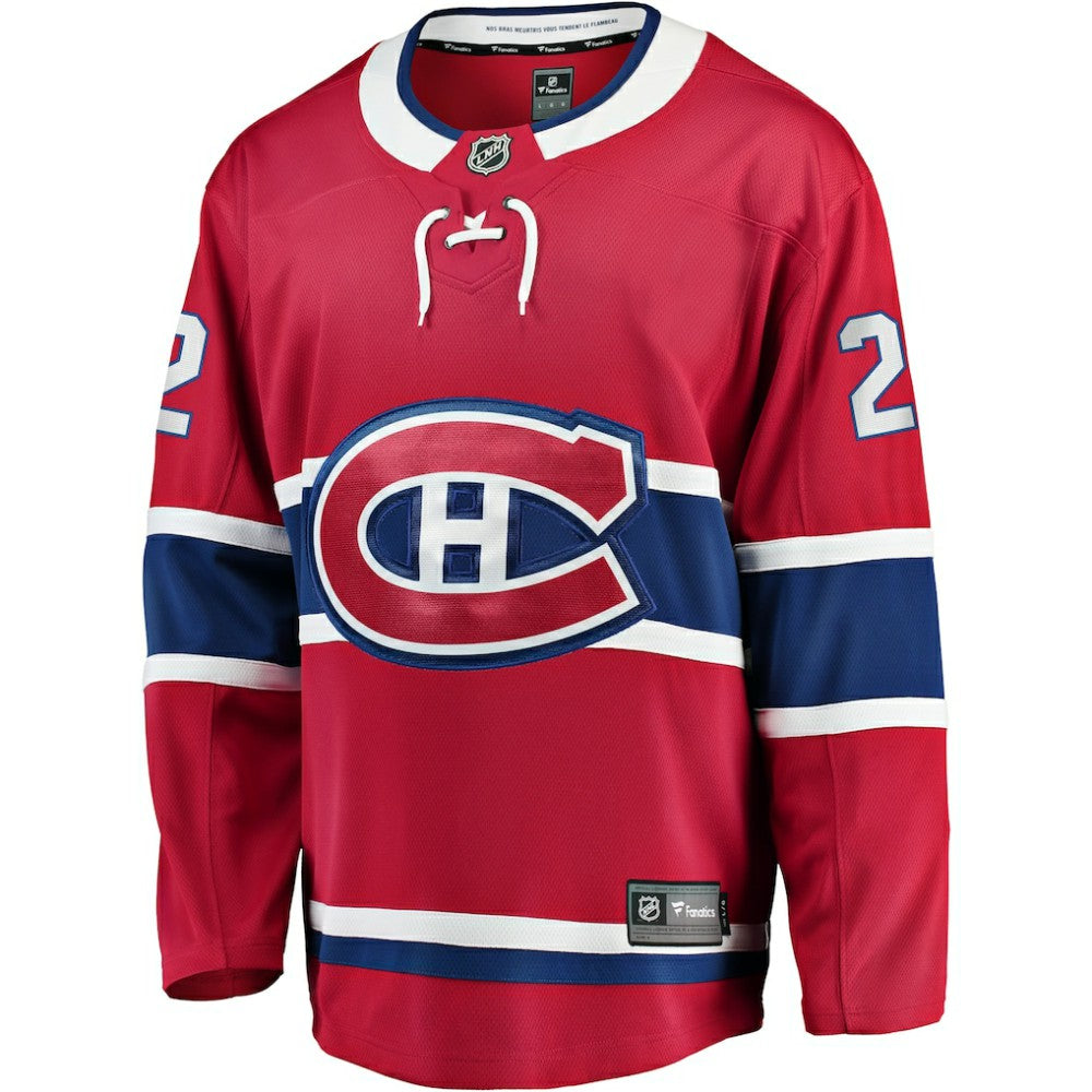 NHL Red Cole Caufield Montreal Canadiens Fanatics Home Breakaway Replica Jersey