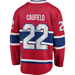 NHL Red Cole Caufield Montreal Canadiens Fanatics Home Breakaway Replica Jersey