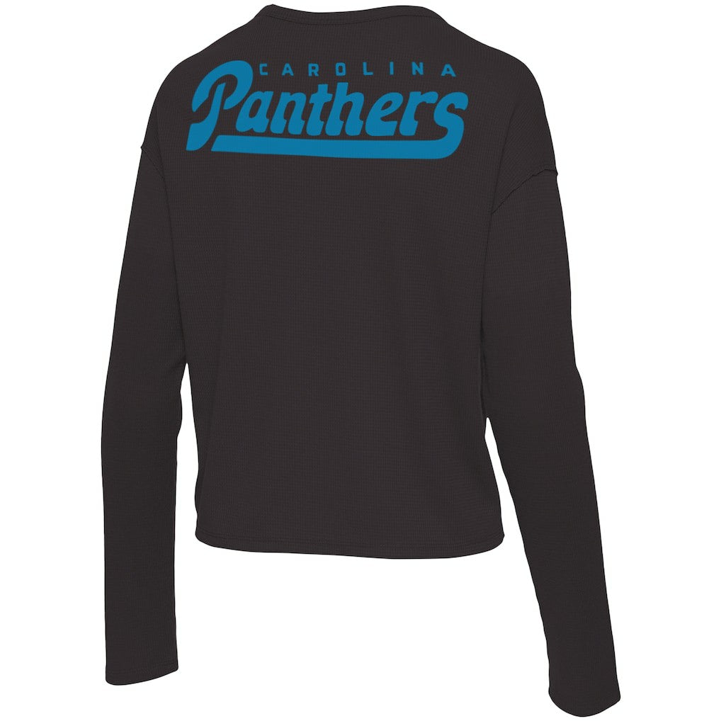 Junk Food Women's Pocket Thermal Long Sleeve T-Shirt - Carolina Panthers