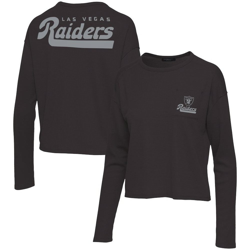 Junk Food Women's Pocket Thermal Long Sleeve T-Shirt - Las Vegas Raiders