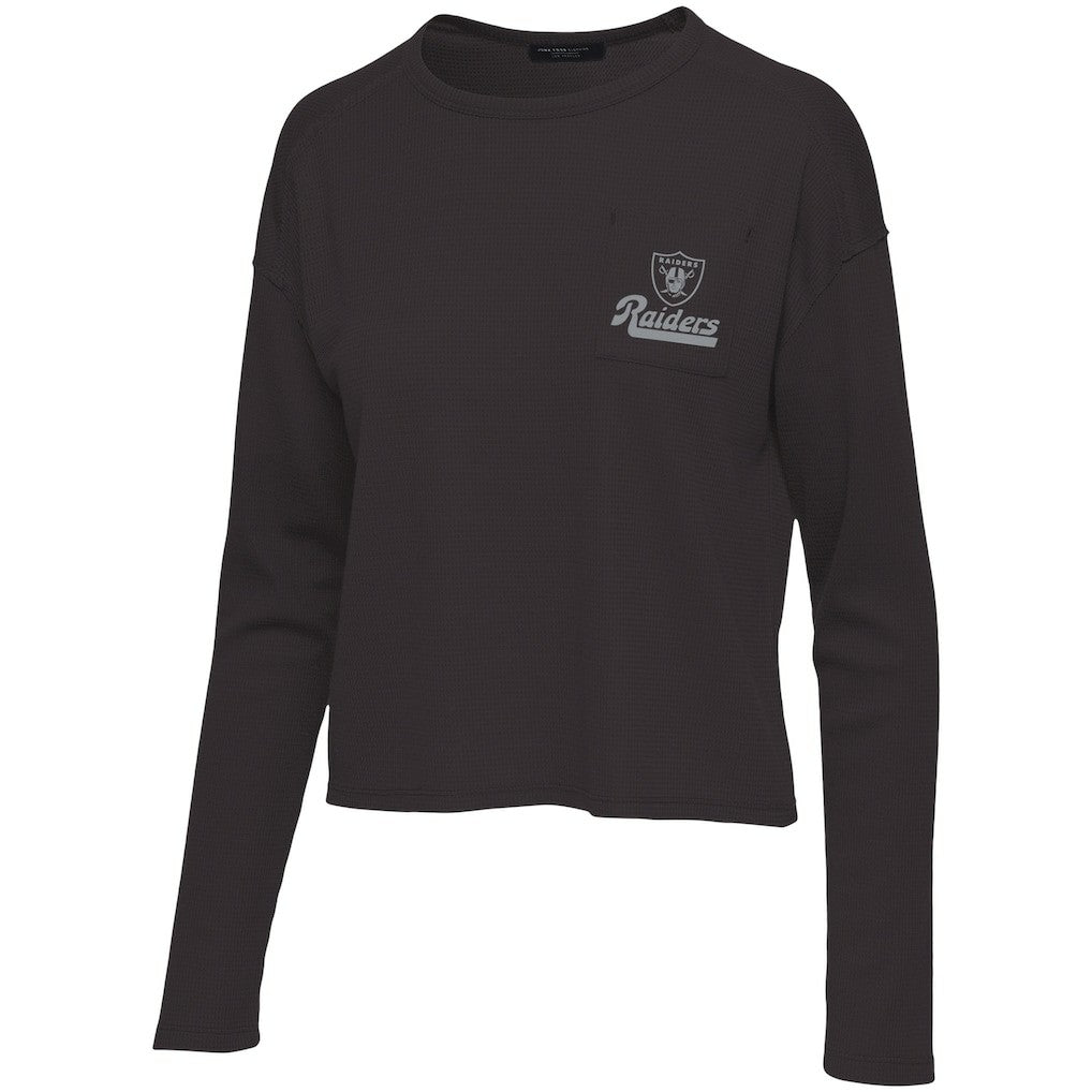Junk Food Women's Pocket Thermal Long Sleeve T-Shirt - Las Vegas Raiders