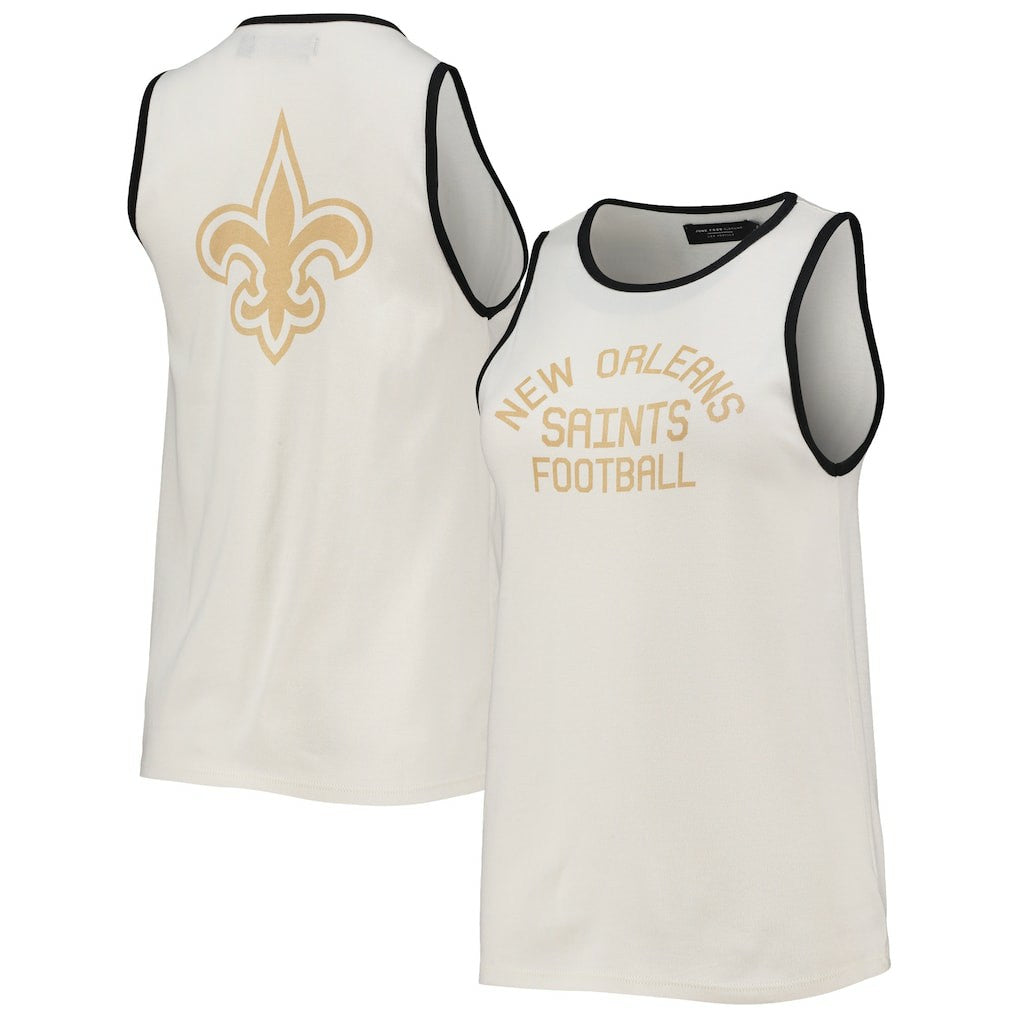 Junk Food Women's Throwback Pop Binding Scoop Neck Tank Top - New Orleans Saints