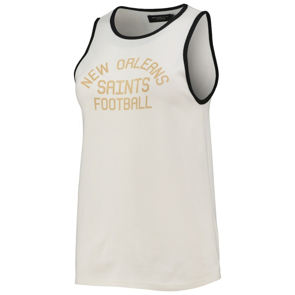 Junk Food Women's Throwback Pop Binding Scoop Neck Tank Top - New Orleans Saints