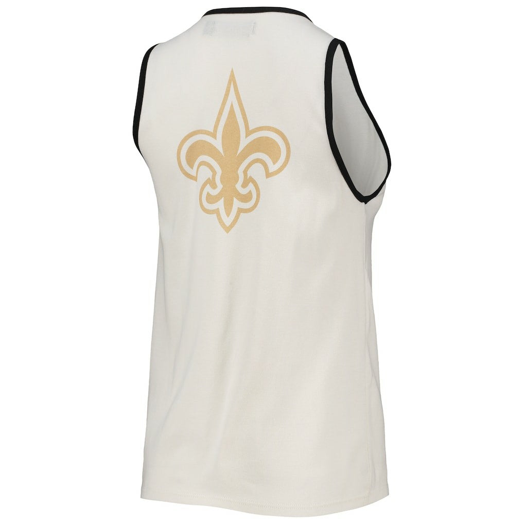 Junk Food Women's Throwback Pop Binding Scoop Neck Tank Top - New Orleans Saints