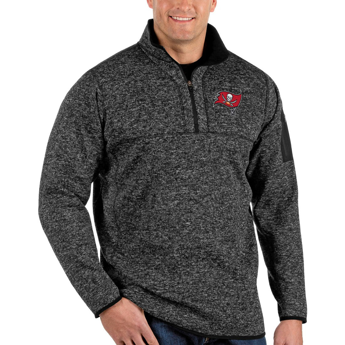 Antigua Fortune Big & Tall Quarter-Zip Pullover Jacket - Tampa Bay Buccaneers