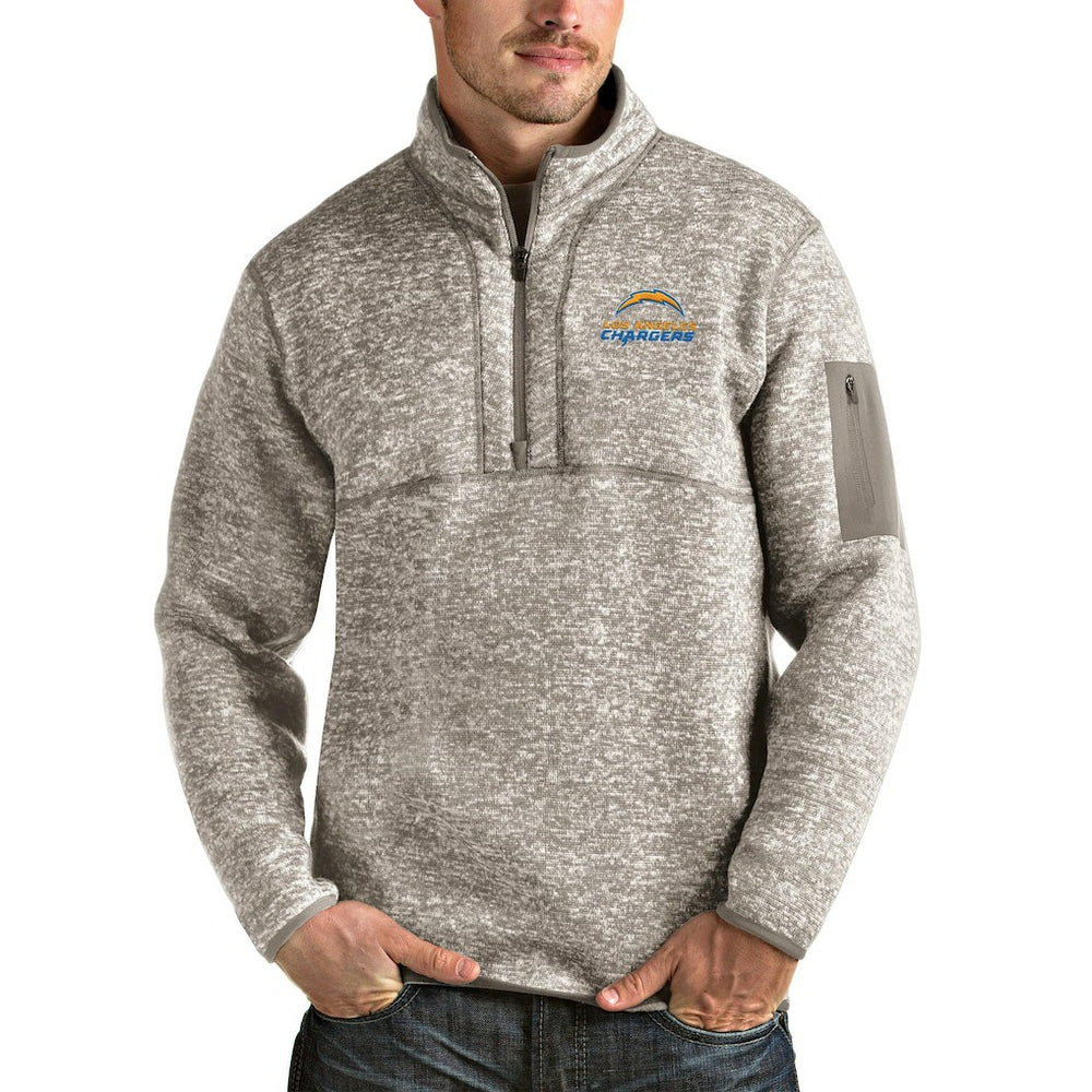 Antigua Alternate Logo Fortune Quarter-Zip Pullover Jacket - Los Angeles Chargers