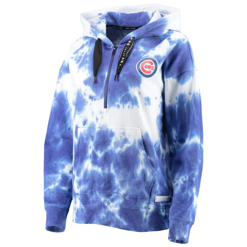 MLB Chicago Cubs DKNY Sport Women's Dakota Tie-Dye Half-Zip Hoodie