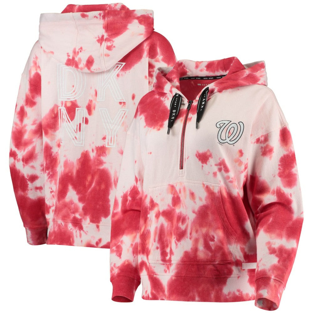MLB Washington Nationals DKNY Sport Women's Dakota Tie-Dye Half-Zip Hoodie