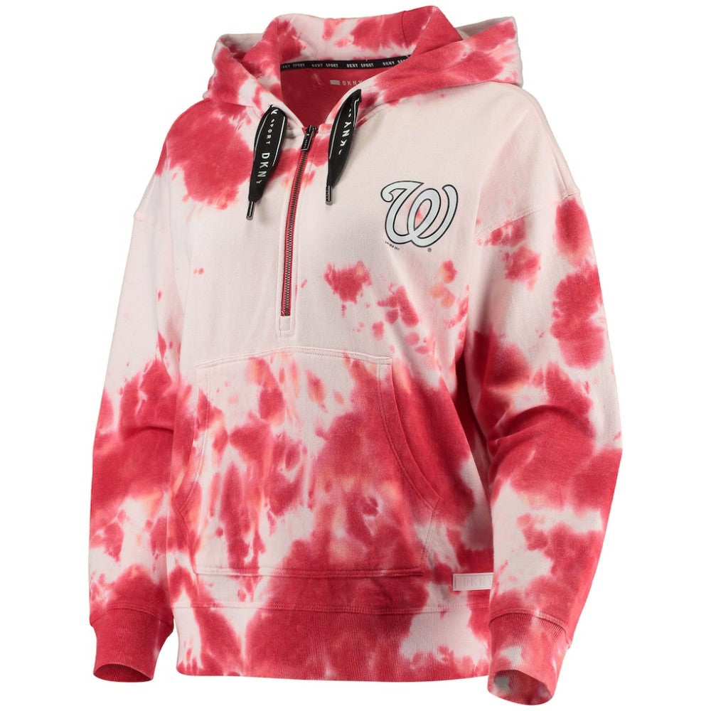 MLB Washington Nationals DKNY Sport Women's Dakota Tie-Dye Half-Zip Hoodie