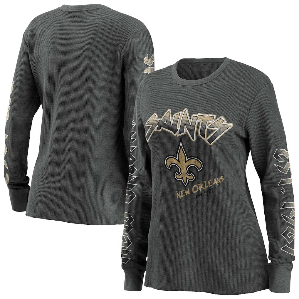 WEAR by Erin Andrews Women's Long Sleeve Thermal T-Shirt - New Orleans Saints
