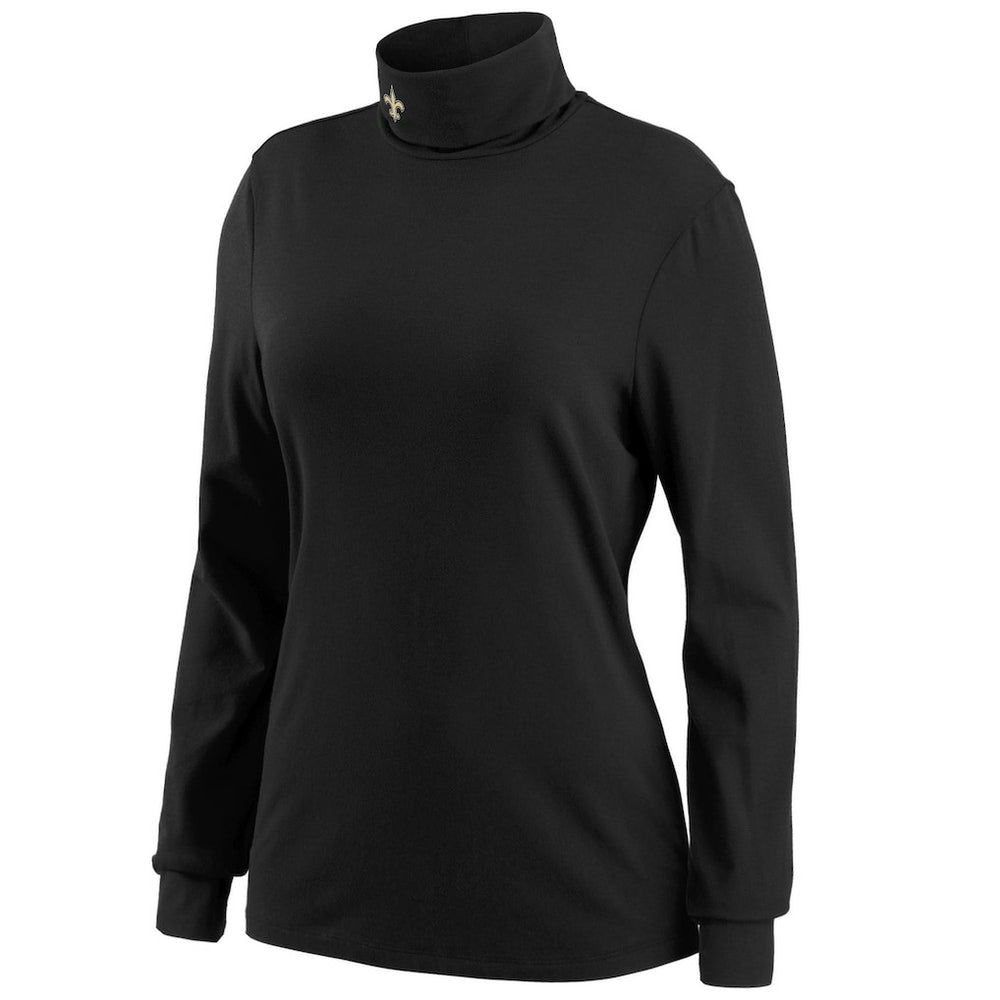 WEAR by Erin Andrews Women's Long Sleeve Tri-Blend Turtleneck T-Shirt - New Orleans Saints