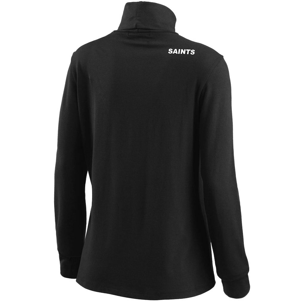 WEAR by Erin Andrews Women's Long Sleeve Tri-Blend Turtleneck T-Shirt - New Orleans Saints