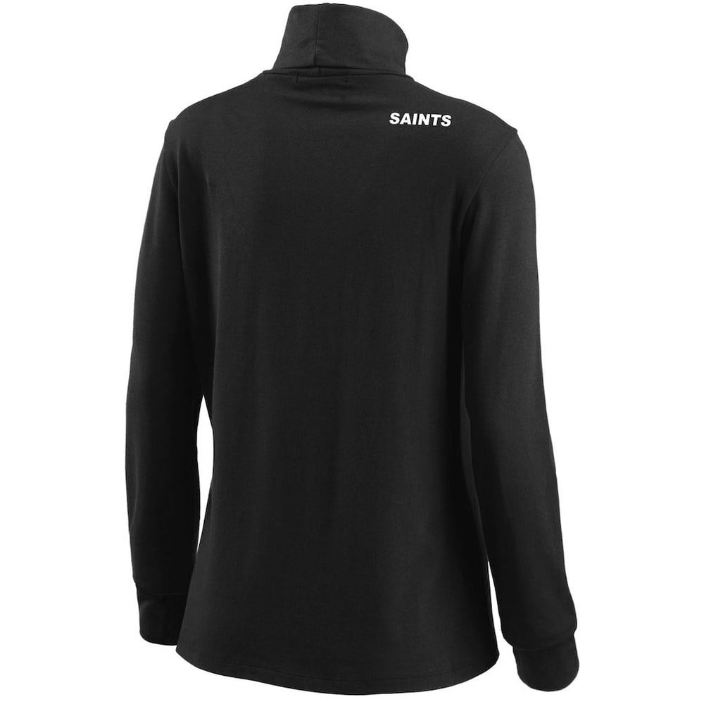 WEAR by Erin Andrews Women's Long Sleeve Tri-Blend Turtleneck T-Shirt - New Orleans Saints