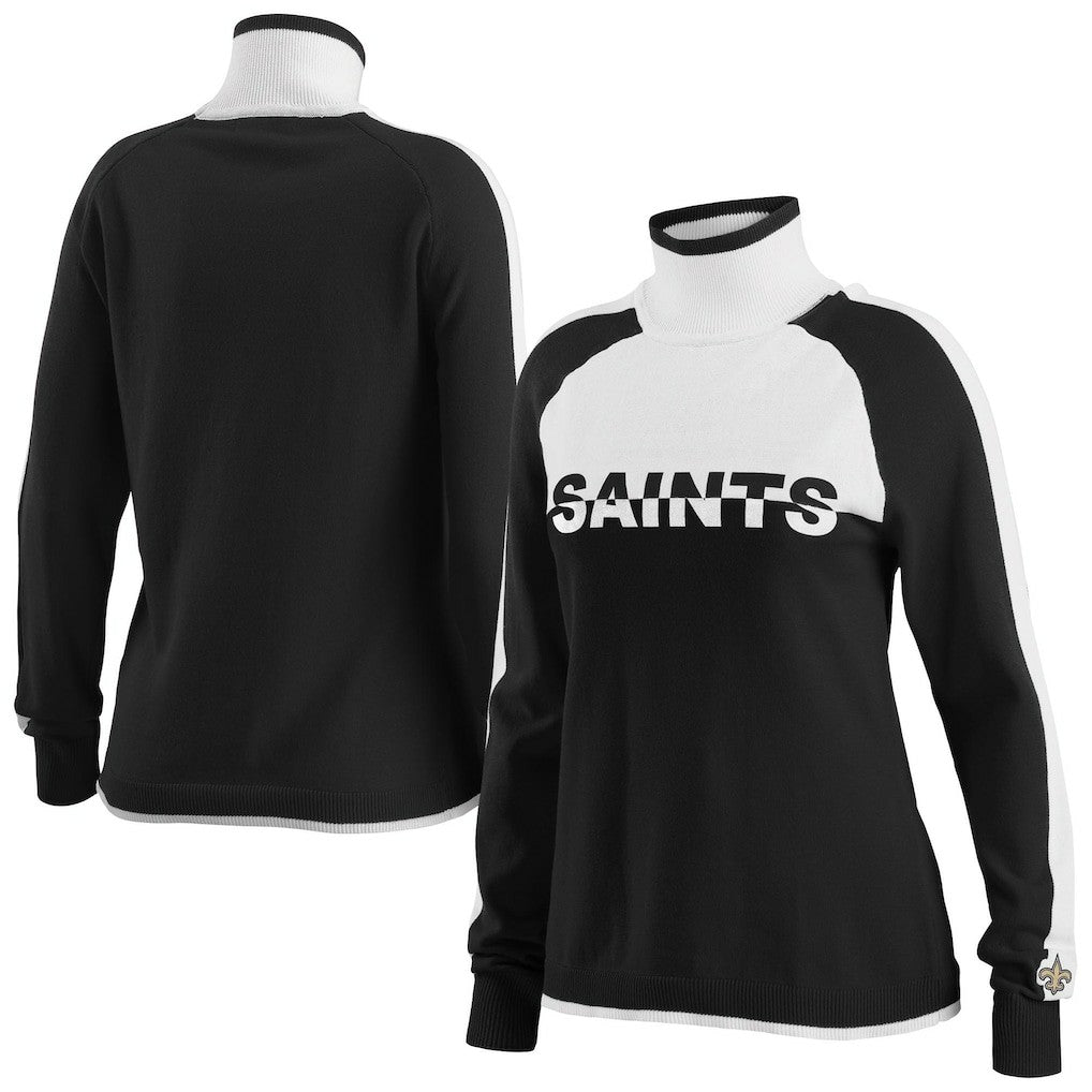 WEAR by Erin Andrews Women's Ski Raglan Pullover Sweater - New Orleans Saints