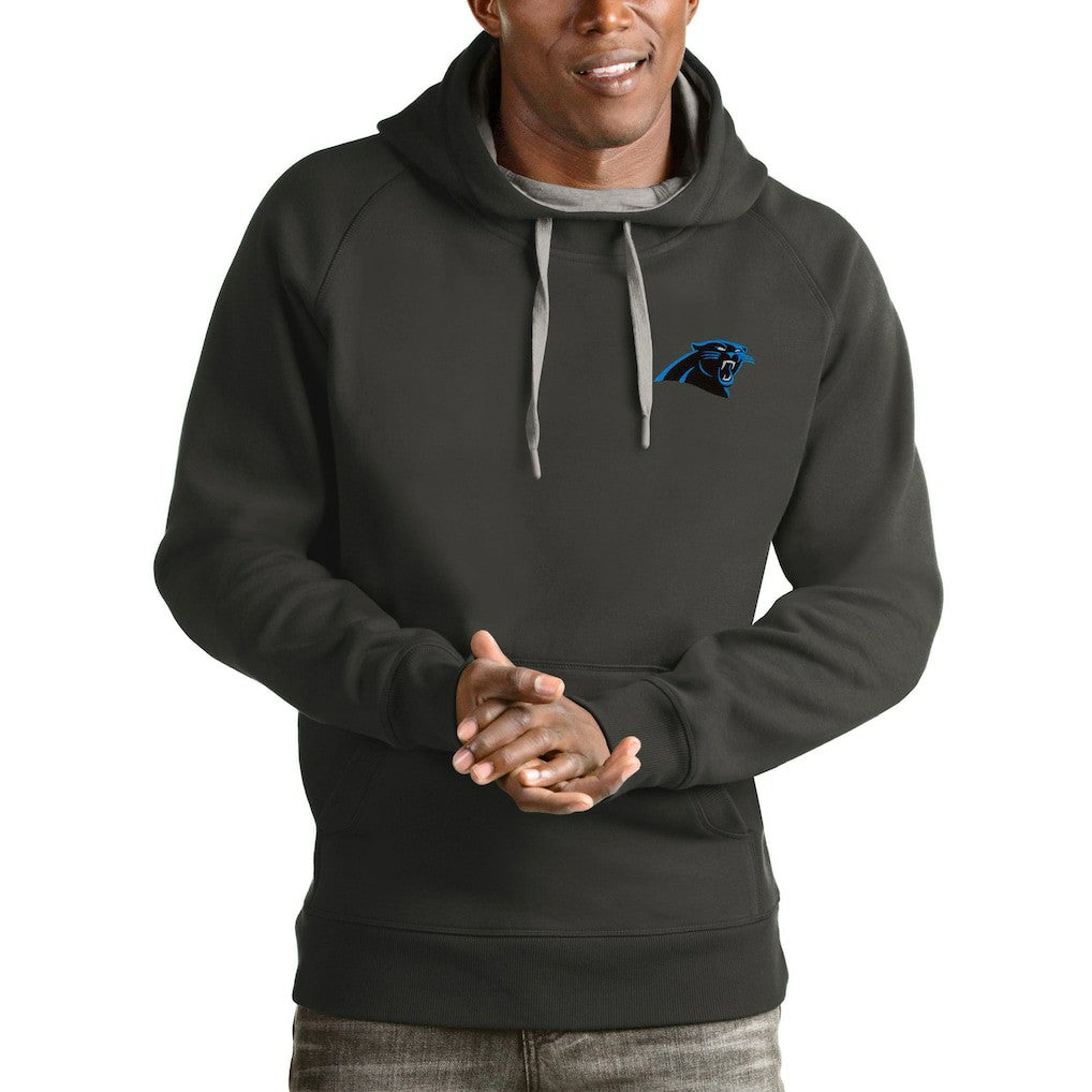 Antigua Logo Victory Pullover Hoodie - Carolina Panthers