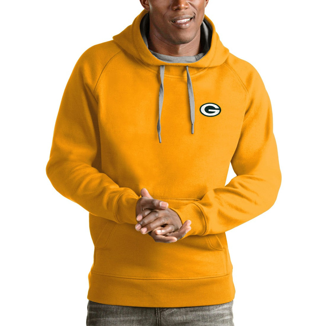 Antigua Logo Victory Pullover Hoodie - Green Bay Packers