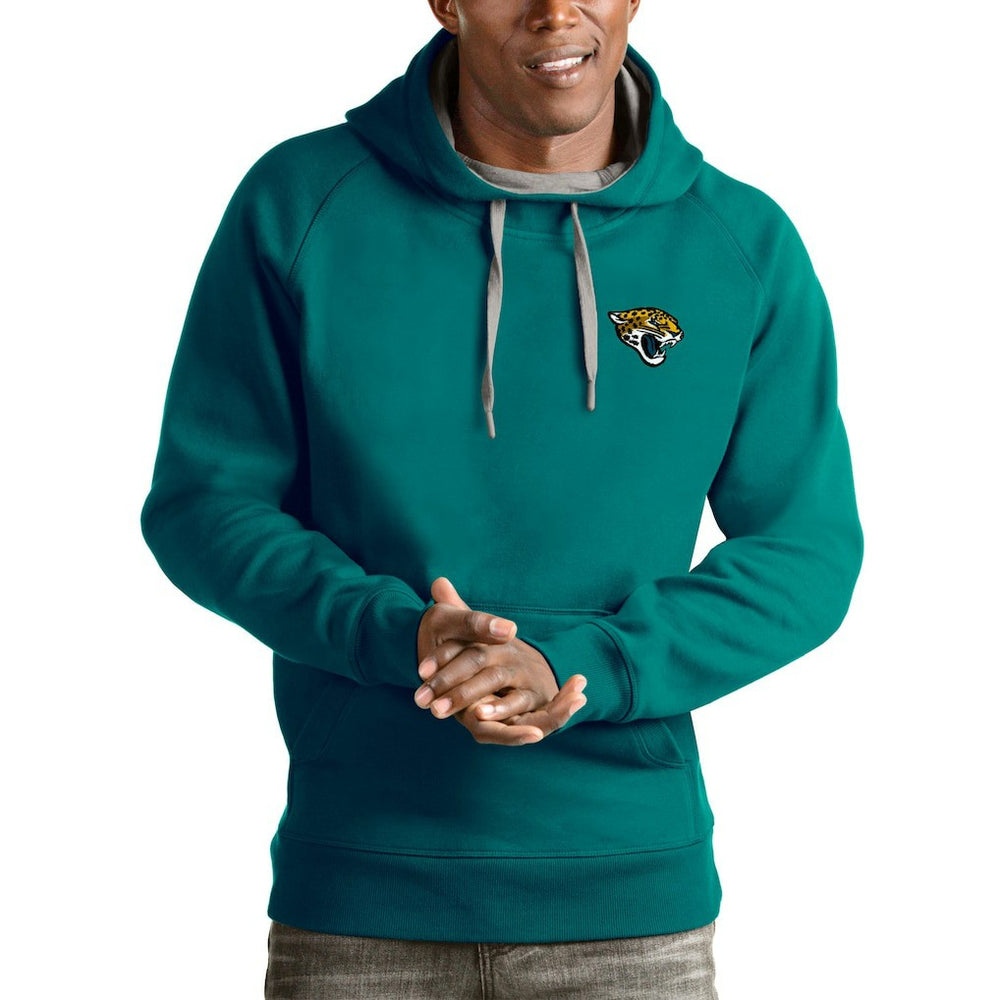 Antigua Logo Victory Pullover Hoodie - Jacksonville Jaguars
