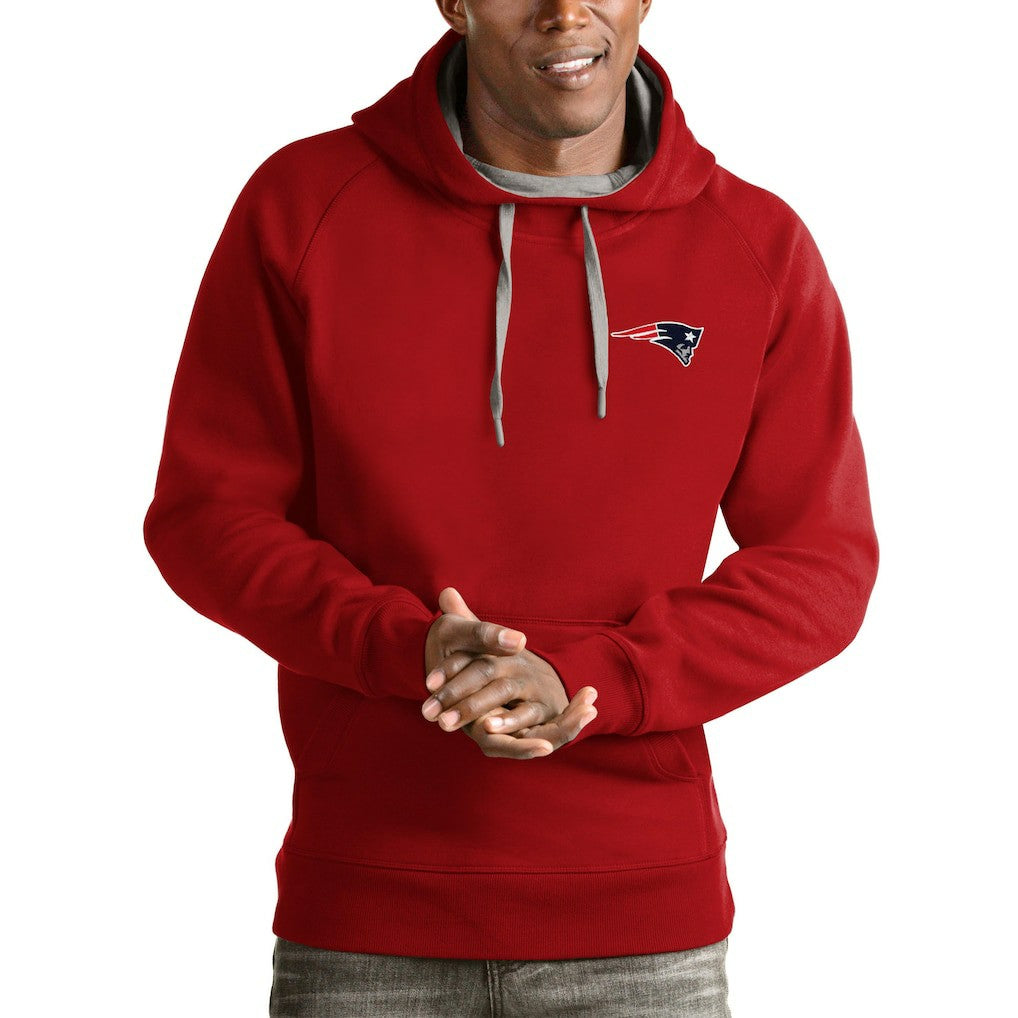 Antigua Logo Victory Pullover Hoodie - New England Patriots