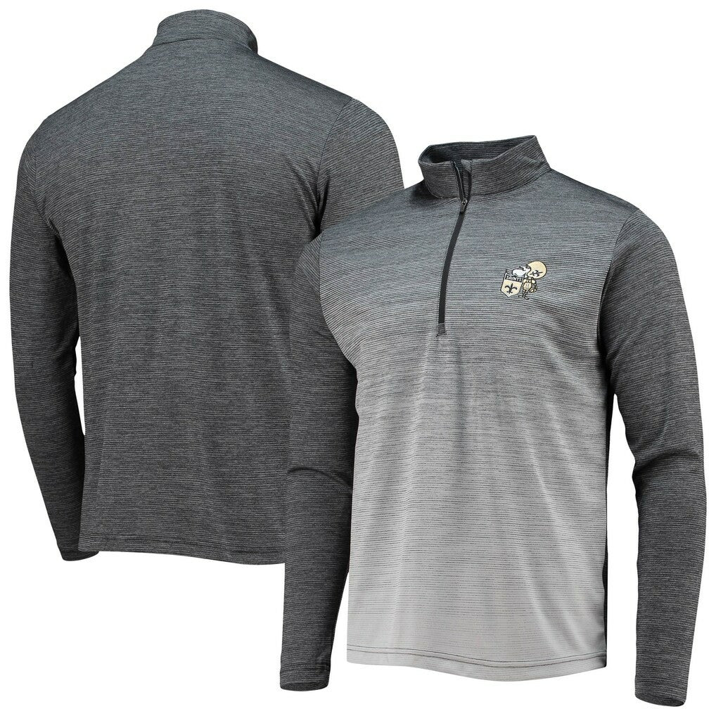 Antigua Throwback Cycle Quarter-Zip Jacket - New Orleans Saints