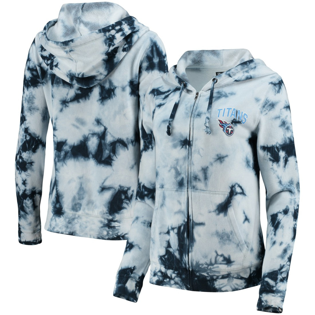 Women's Tie-Dye Fleece Full-Zip Hoodie - Tennessee Titans