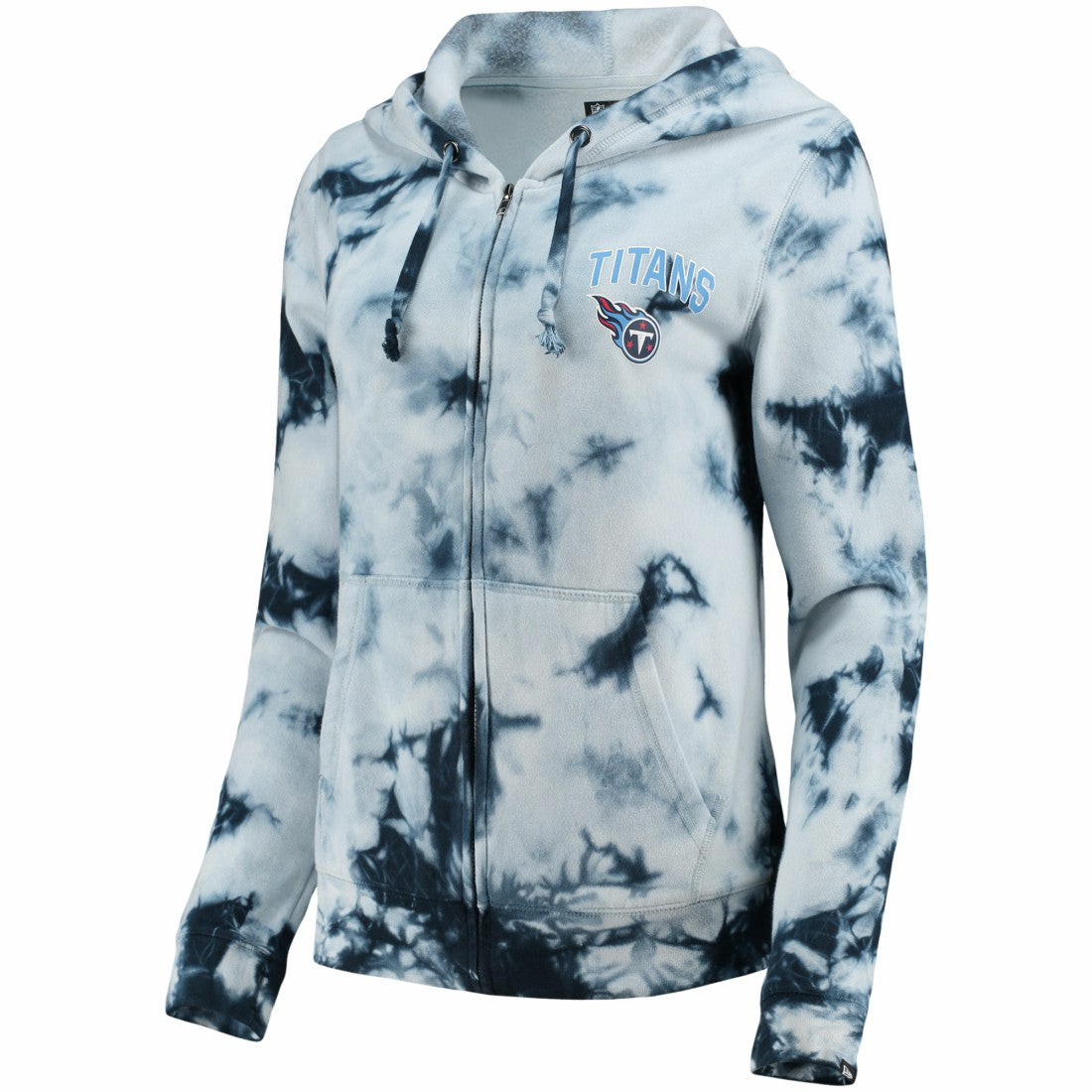 Women's Tie-Dye Fleece Full-Zip Hoodie - Tennessee Titans