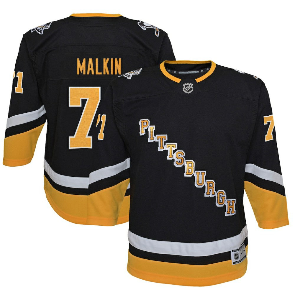 NHL Black Evgeni Malkin Pittsburgh Penguins Youth 2021/22 Alternate Premier Player Jersey