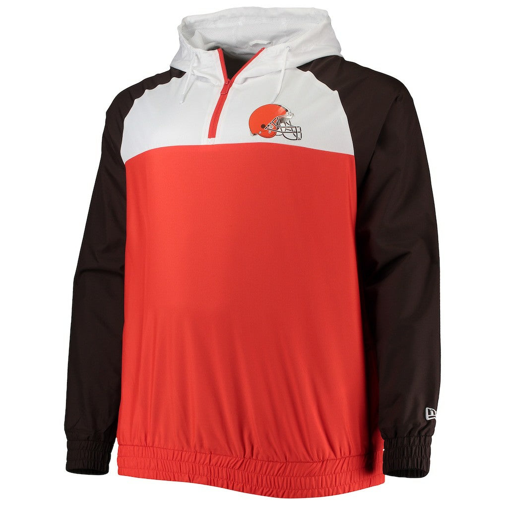 Big & Tall League Raglan Quarter-Zip Hoodie - Cleveland Browns
